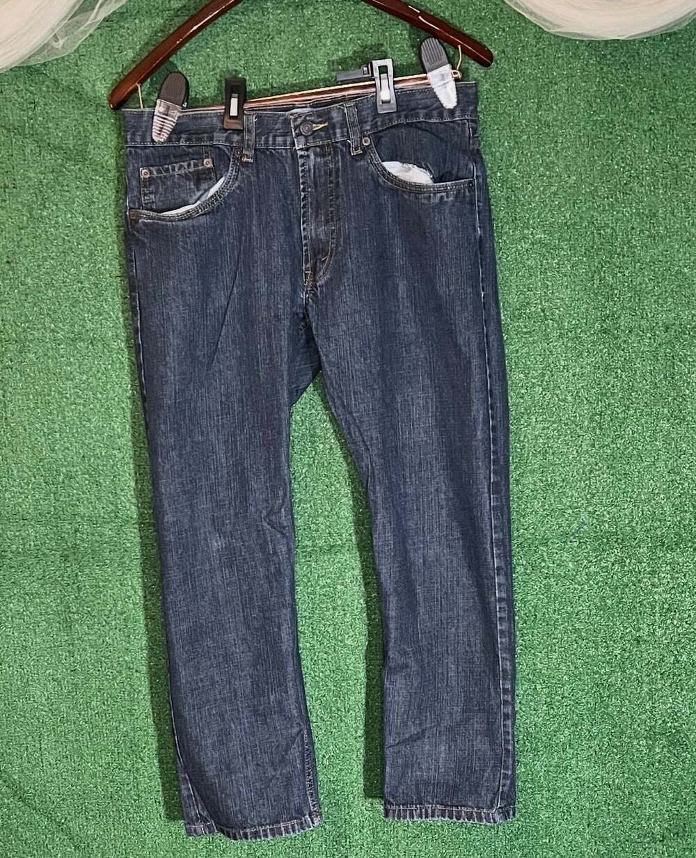 Levi's 505 Straight Dark Wash Denim Jeans Size 34x28